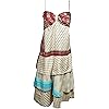 Women's Beige Ruffled Dress Coachella Spaghetti Strap Sari Sexy Sundress ML