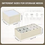 Homsorout 8 Pack Drawer Organisers Beige Foldable Fabric Storage Boxes view 4