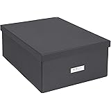 Bigso Katrin Collapsible Storage Box, 13.5 x 17.6 x 7.2 Inches, Dark Gray