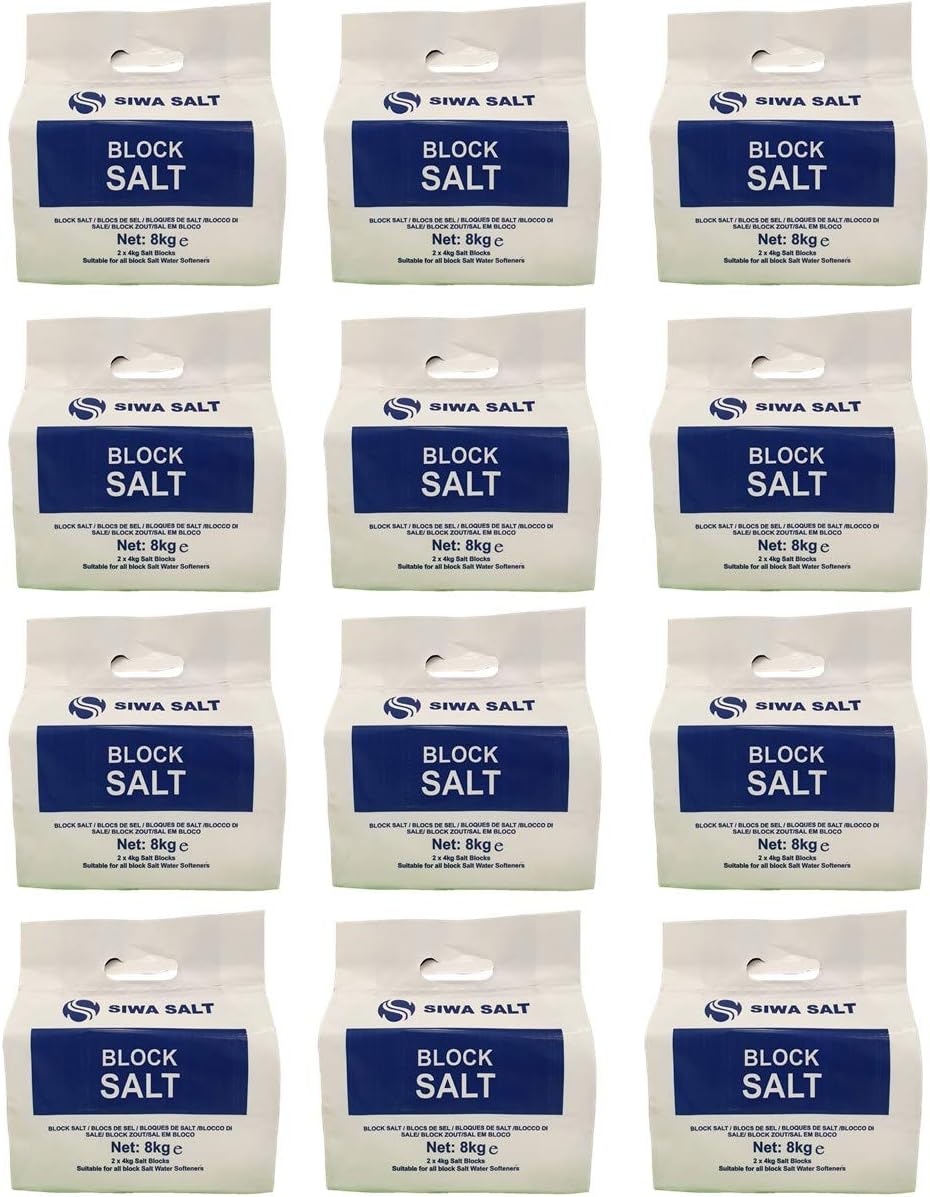 Block Salt Water Softener 12 x 8kg Packs for Harveys Twintec Monarch EWT BWT Block Salt Water Softener 12 x 8kg Packs for Harveys Twintec Monarch EWT BWT