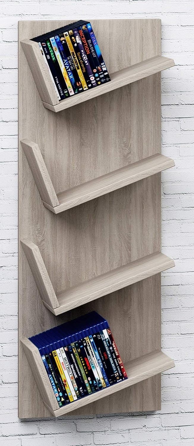 VCM Wooden Wall Hanging Shelf Bookcase Wall Board Decorative Board Lansi Mini Wooden Wall Hanging Shelf Bookcase Wall Board Decorative Board Lansi Mini Sonoma oak (rough sawn) - Image 3