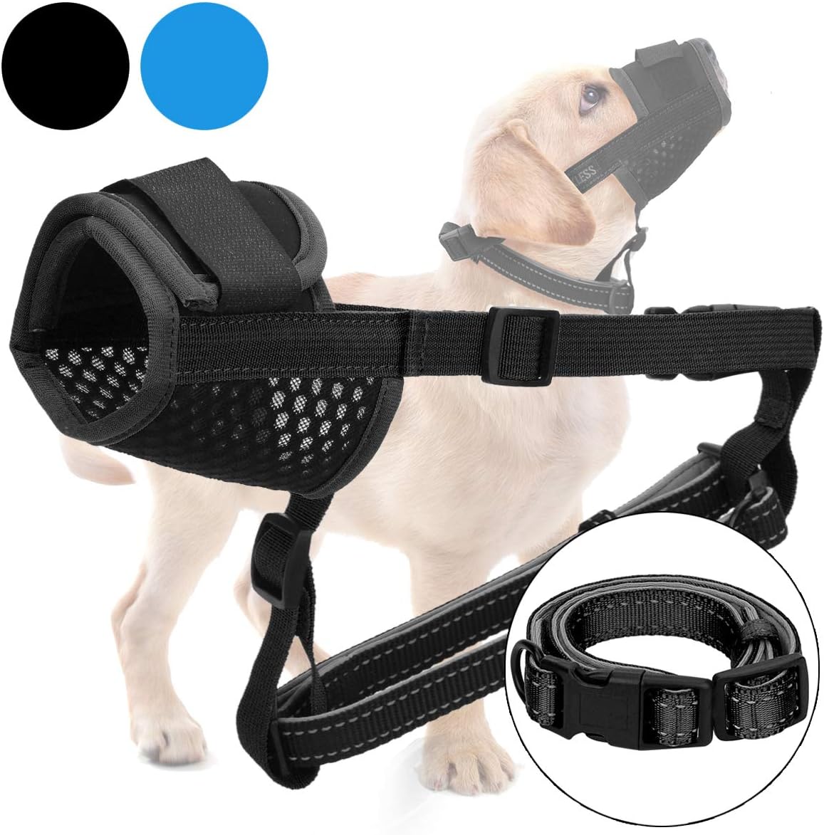 Gentle Dog Muzzle, Breathable Mesh Muzzle with Nose Pad