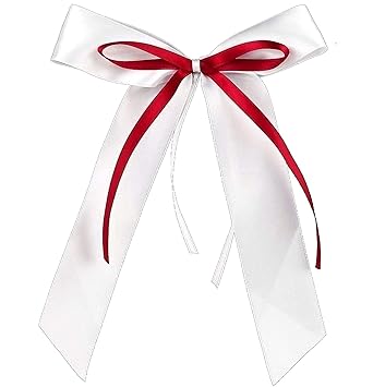 Fesoar 25 Autoschleifen Antennenschleifen Rot Weiß N1 I Handgemacht I Satinband I Hochzeit Schleifen