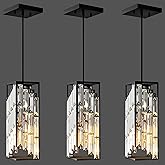 Esfos Black Pendant Lights Kitchen Island 3 Pack, Mini Crystal Chandeliers, Modern Pendant Lights Ceiling Lighting Fixtures f