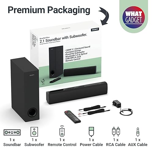 Majority Bluetooth Soundbar with Subwoofer 100 Watts Sound bar for TV  Stereo TV Sound Bar with Optical