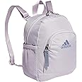 adidas Linear Travel Bag Small Men Womens Mini Backpack, Silver Dawn Grey/Silver Violet Purple, OSFA