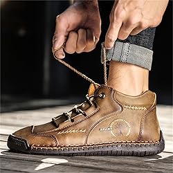 Mens Casual Boots Leather Chukka Shoes Vintage