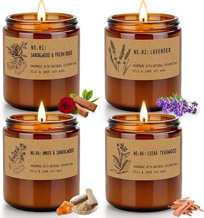 TOFU Scented Candles Gift Set 4 x 200g Soy Wax Glass Jars