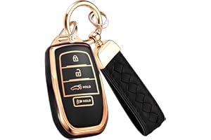 Montague Key Fob Cover for Toyota Crown Corolla Cross Grand Highlander Land Cruise Prius Sequoia Tundra Venza（B-Black