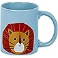 MINISO 320ML Cute Ceramic Mug for Tea, Milk, Coffee (Lion,Light Blue)