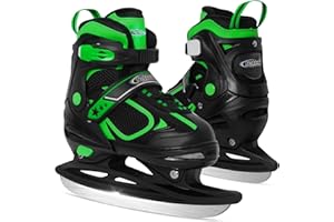 Nattork Ice Skates for Kids, Boys and Girls, Hockey Lace-Up Adjustable Skates Soft Padding and Reinforced Ankle Support for Beginners