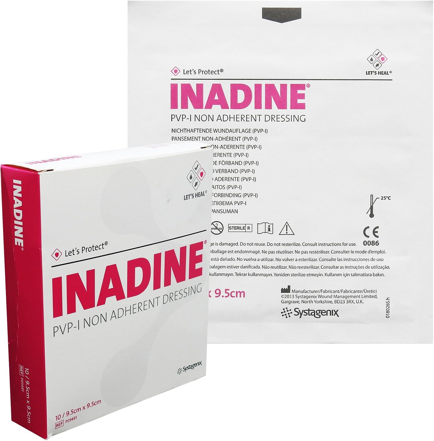 Full Box 9.5cm x 9.5cm Inadine Iodine Wound Injury NonAdherent Sterile