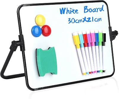 Yibaijia Dry Erase Whiteboard A4 Double Sided with Pens Eraser Magnets Bracket