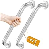 FANHAO 2 Pack Shower Grab Bar, 16 Inch Stainless Steel Bathroom Grab Bar with Anti-Slip Knurled Grip, Heavy Duty Shower Handle Bath Handle, Safety Bars for Elderly or Handicapped (Brushed)