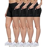 ATHVOTAR Biker Shorts Women with Pockets - 3"/5"/8" High Waisted Workout Spandex Tummy Control Gym Running Yoga Shorts