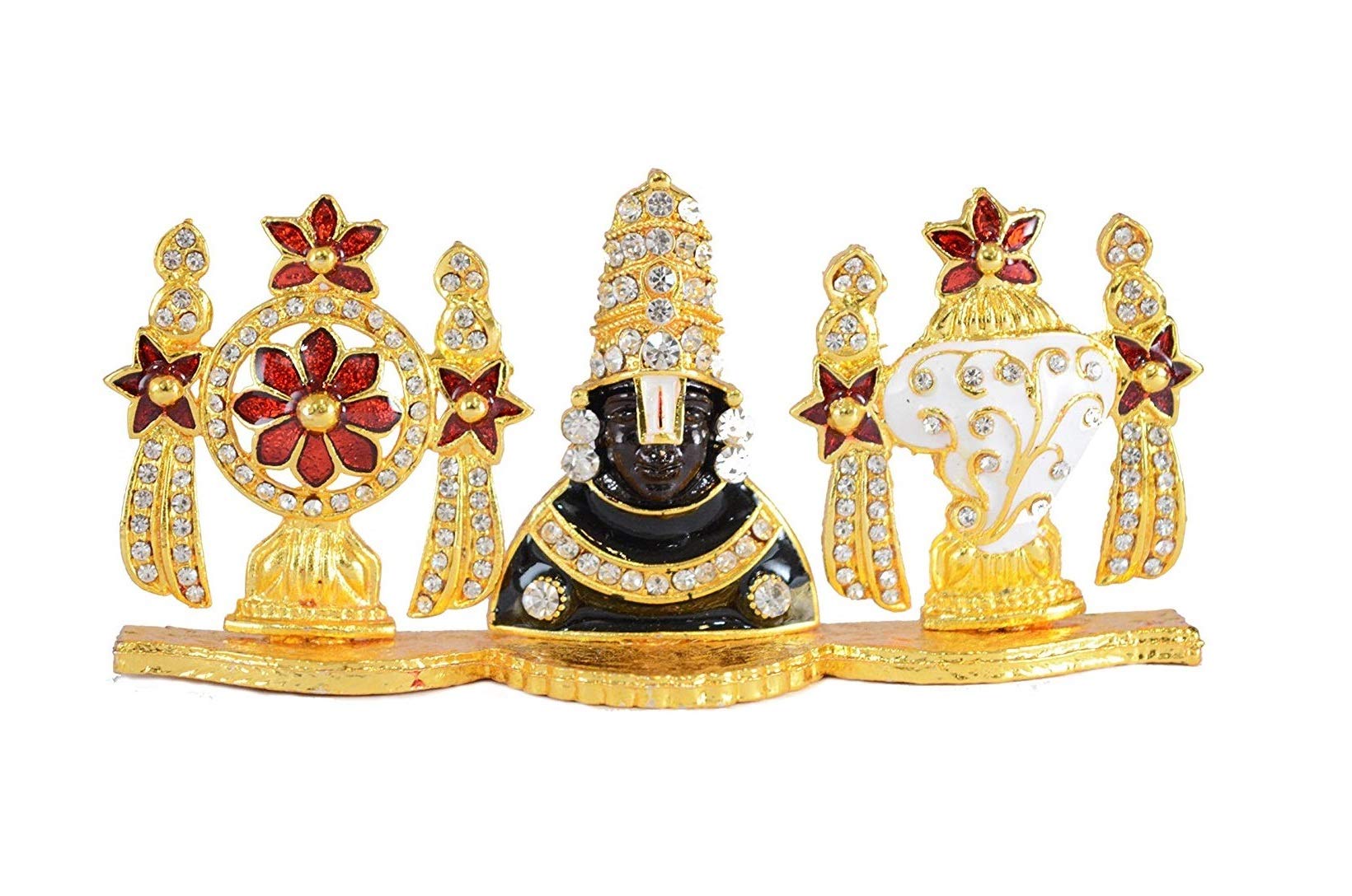 GCT Tirupati Balaji Idol Lord Venkateswara Idol (Model122) Metal Statue for Car Dashboard