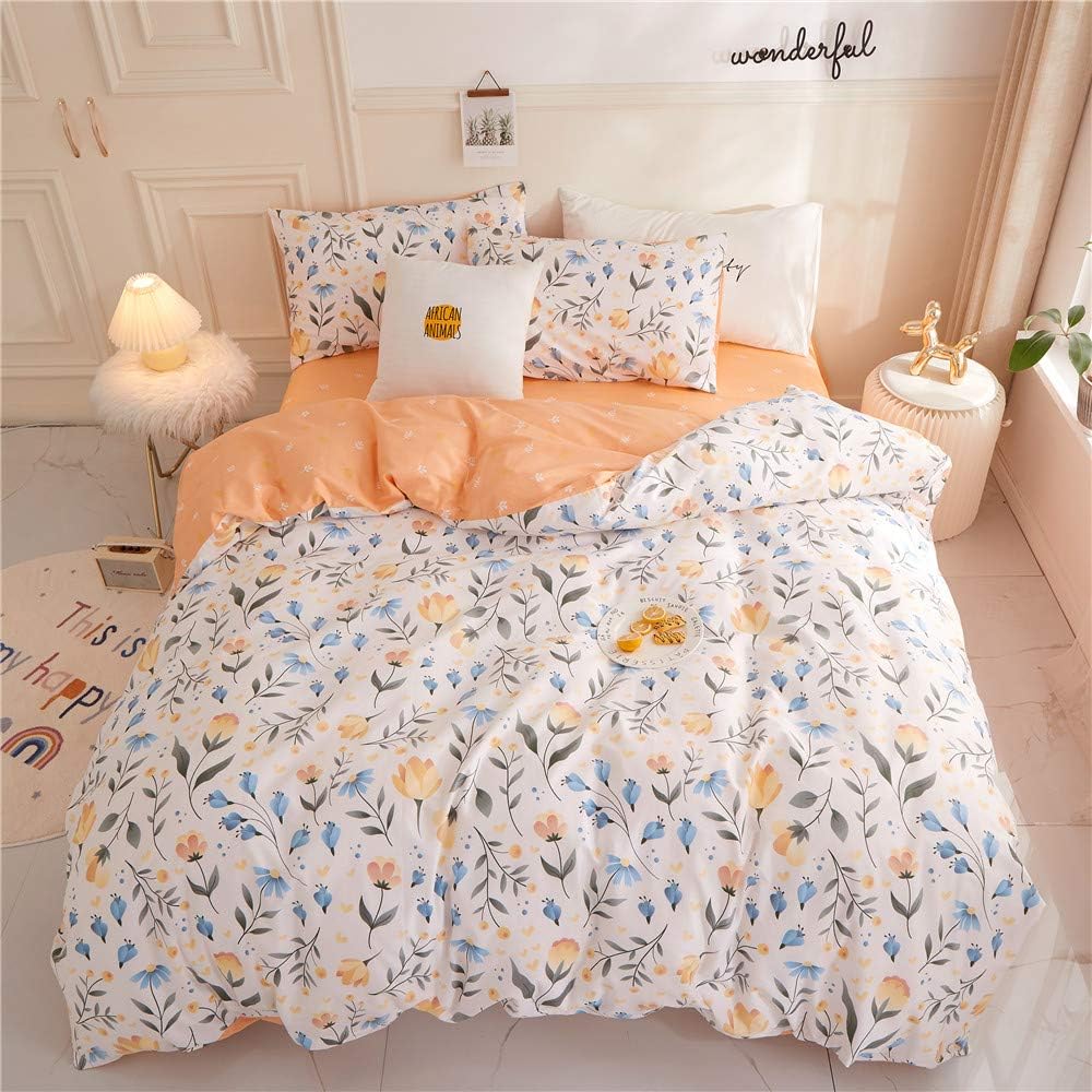VCLIFE Girl Floral Bedding Duvet Cover Sets Twin 100