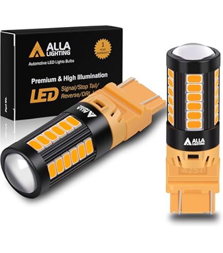 Alla Lighting WT21W/7W LED Bulbs - Pure Red Brake Tail Turn Signal Lights