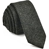 VOBOOM Mens Necktie Skinny Tweed Pattern Woolen Neck Tie