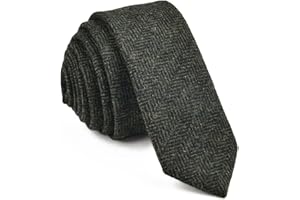 VOBOOM Mens Necktie Skinny Tie Tweed Pattern Woolen Neck Tie