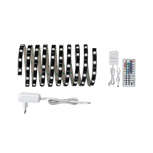 Paulmann 703.22 Function YourLED Basisset 3m RGB 17,8W 230/12V Niedervolt 24VA Schwarz Kunststoff 70322 Lichtband Lichtstreif