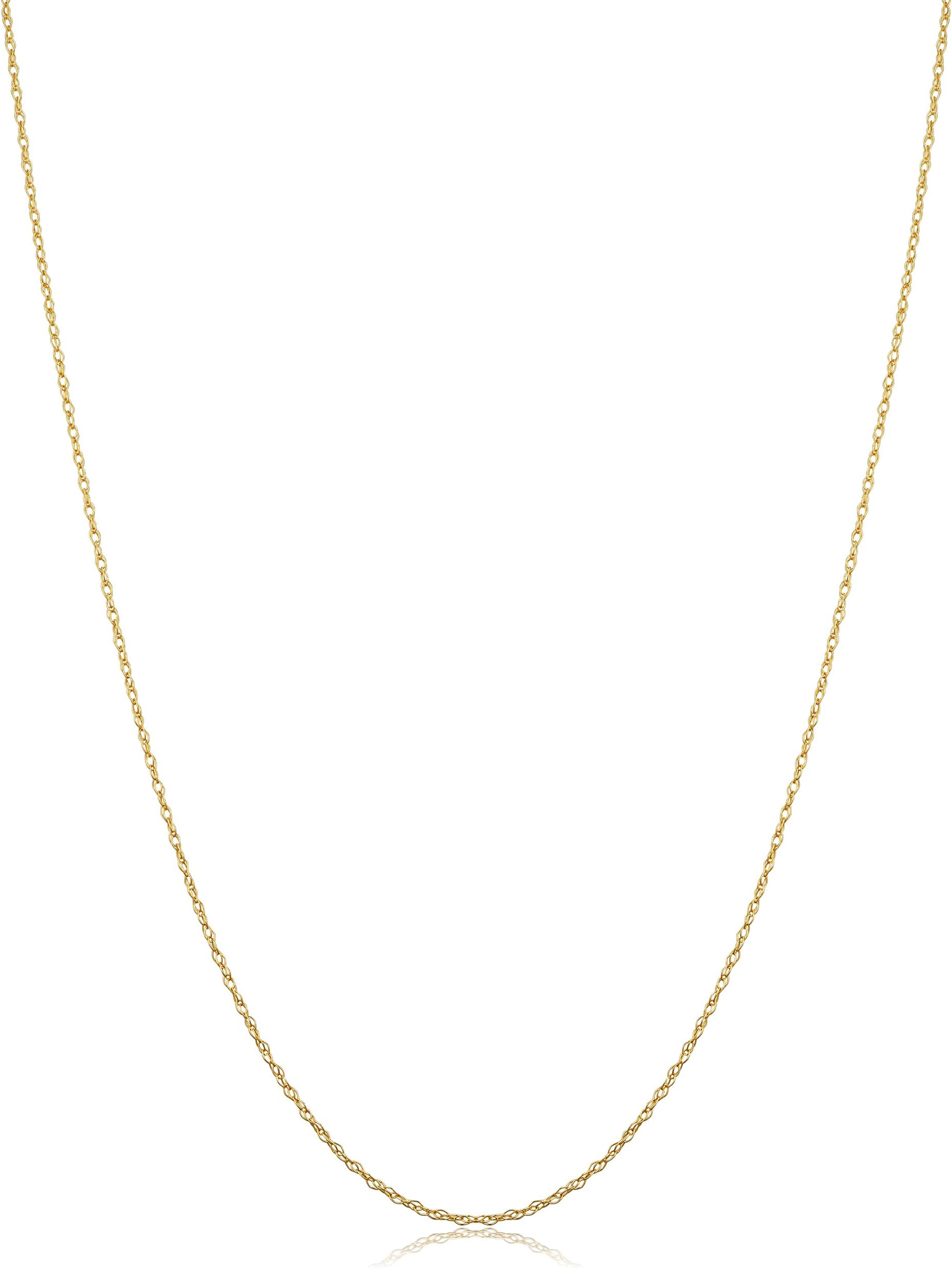 Kooljewelry 10k Yellow Gold Rope Chain Necklace (0.7 mm, 0.9 mm, 1 mm or 1.3 mm)