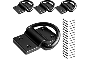 KAIZONPOT 4PCS Tie Down Anchors, D Rings Tie Down Anchors 6500LB Breaking Strength for Trailer Truck Bed, Heavy Duty D Rings Surface Mount Hooks Securing Cargo for Truck Bed, Trailer, with Screws