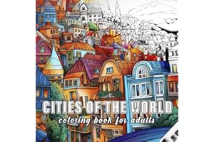 Cities: coloring book for adults with 60 sketches of cities.