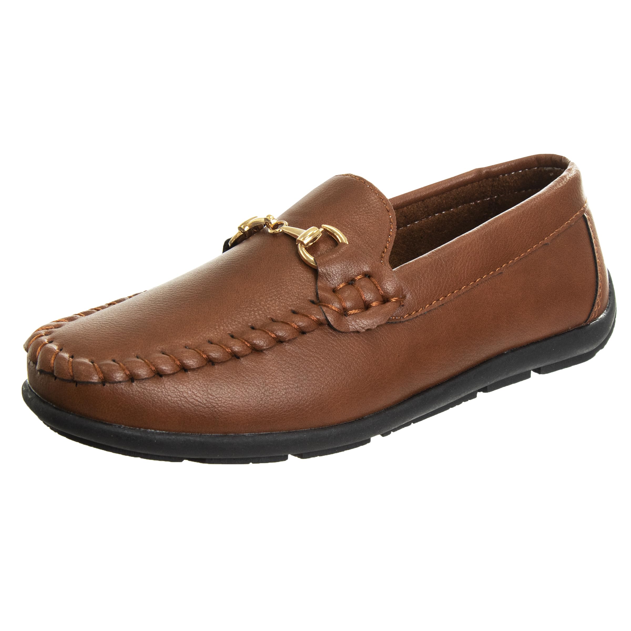 Photo 1 of Josmo Boys Moccasin Driving Loafers - Casual Dress Penny Slip On Boat Shoes - Cognac (11 Little Kid)