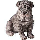 Veronese Design 3 3/8 Inch Shar Pei Dog Puppy Sitting Resin Figurine Hand Painted Pet Collectible Gift