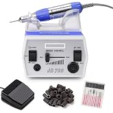 Makartt Nail Drill for Nail Techs: 30000RPM E-File, Purple | 6-Speed Control, Plug-in Design, Foot Pedal Control, F&amp;R, Low Vibration, Acrylic &amp; Gel Polish Removal, Salon Home Use, JD700