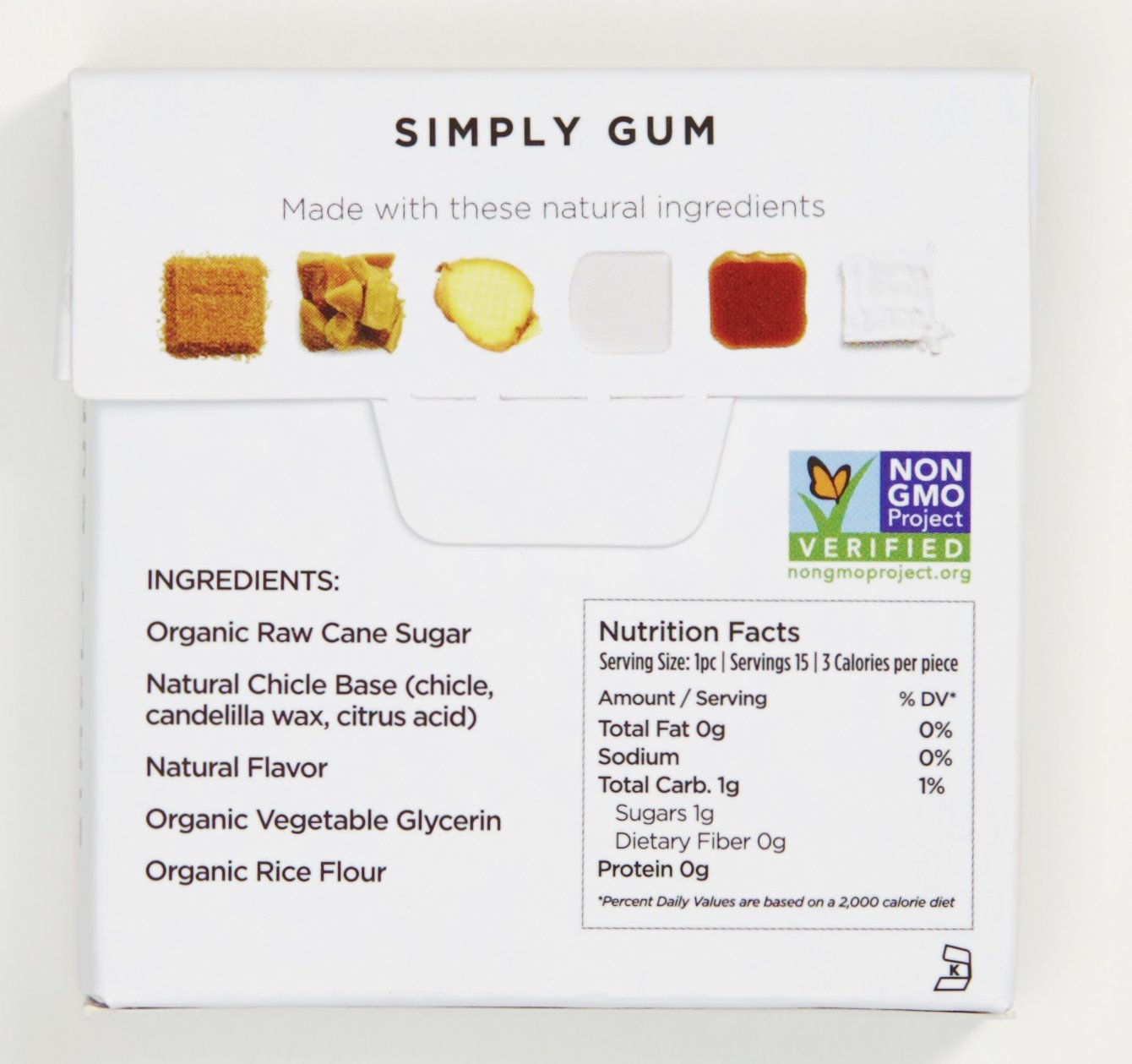 Simply Gum Ginger Natural Chewing Gum Non GMO, Vegan, 6 Packs (90