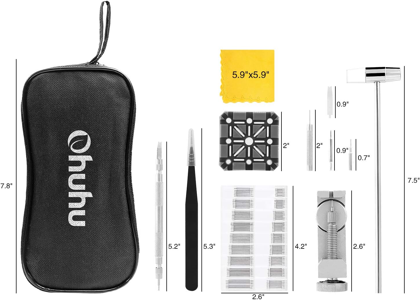 Watch Link Remover Kit, Ohuhu 142pcs in 1 Link Remover Repair Tool, Watch Band Strap Link Pin Remover with 3 Extra Pins, Spring Bar Tool Set with Extra 4 Tips Pins, 126PCS Extra Watch Band Link Pins: Home Improvement