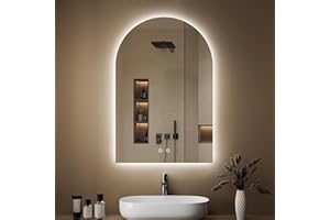 OUMUSU 20"x30" Arched Backlit Mirror Bathroom, LED Bathroom Mirror with Lights, Anti-Fog, Dimmable,3 Colors,Shatterproof