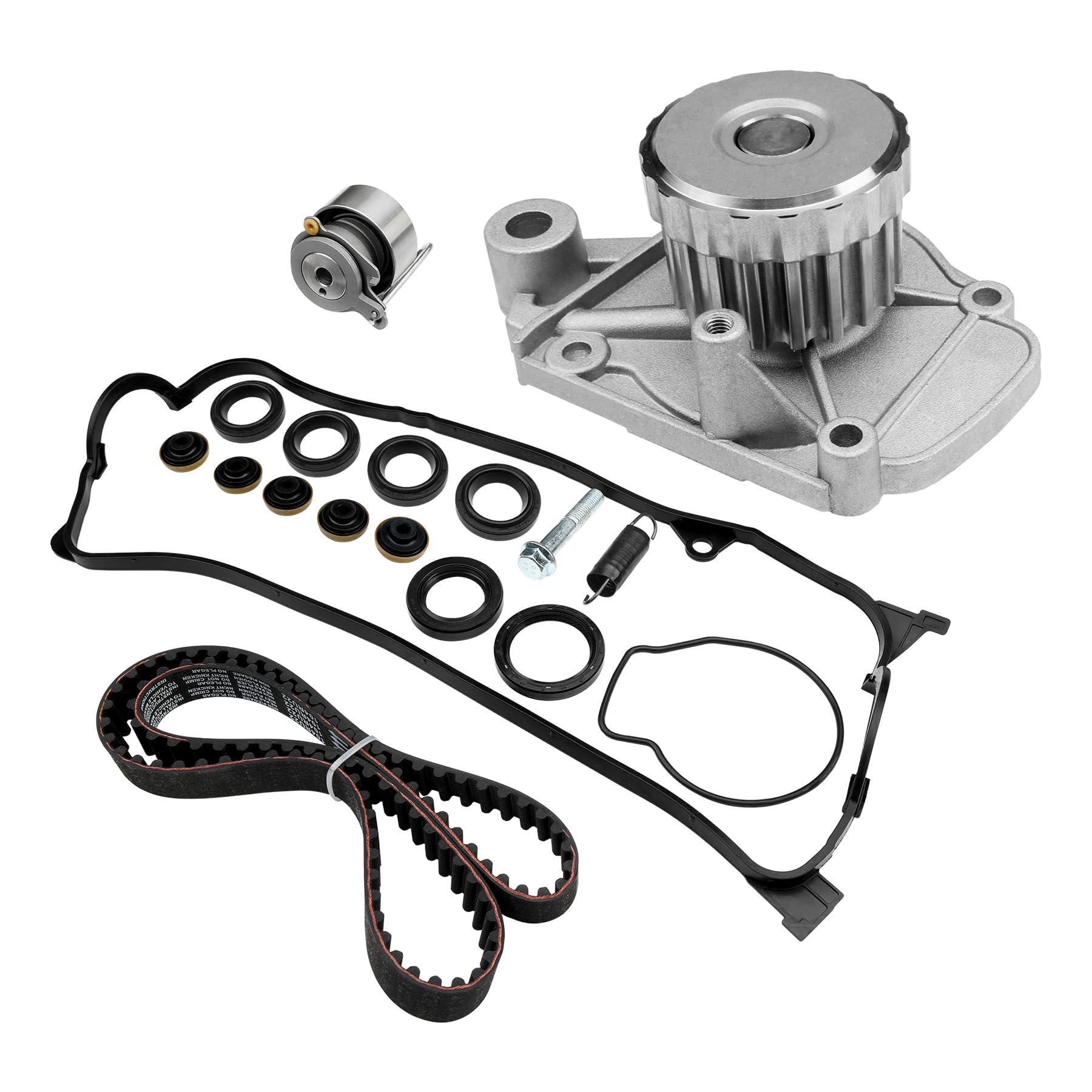 Photo 1 of Engine Timing Belt Kit with Water Pump | Compatible with 2001-2005 Honda Civic HX EX LX GX DX 1.7L L4 SOHC 16V Engine | Replaces# TCK312, TBK312