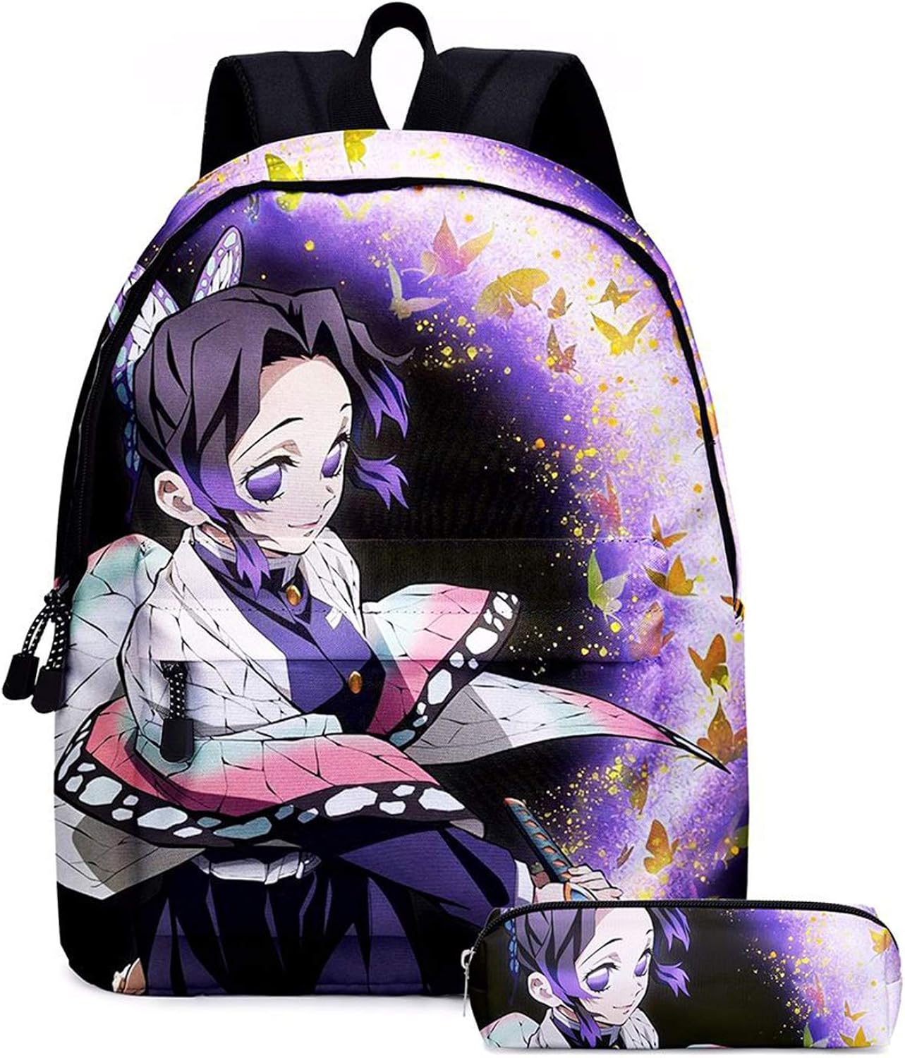 竈門 炭治郎 禰豆子 我妻善逸 胡蝶しのぶ 栗花落 シンプル カナヲ ねずこ 冨岡義勇 かっこいい しのぶ アニメ 漫画 ブラック鬼滅の刃 リュック リュックサック バックパック