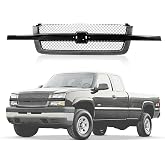 Front Grille Grill Fits 03-06 Silverado 07 Classic Black | Direct fit automotive replacement grille for 03-06 Chevy Silverado, 07 Classic Black, Verify Vehicle Fitment Before Purchase