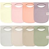 8-Pack Baby Bibs for Boys, Girls - Pullover Bibs for Drooling Teething Baby Girl & Boy Toddler, Newborn, Soft & Absorbent, Cute Colors, Large Torso Coverage Keep Infant Clean & Dry (Embrace)