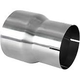 4 Inch Exhaust Adapter, T304 Stainless Steel Exhaust Coupler (SS Tubo),Pipe Hitch Reducer 4ID to 5OD Overall Length Six, Flared, Polished Finish,Universal