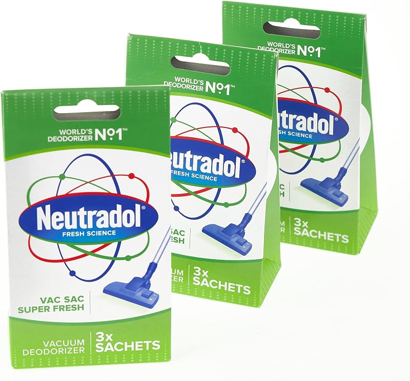 White Hinge Neutradol Vacuum Deodorizer Sacs SuperFresh 3's Pack of 3