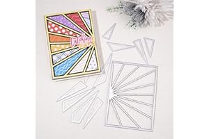 Ammsochy Cutting Dies Metal Stencils Scrapbooking Tools Flowers Lace Frame DIY Embossing Template for Paper Card Making Album Arts Crafts Supplies (Sun Frame-14x10cm)