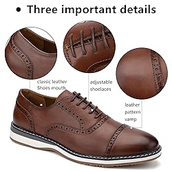 Meijiana Men's Oxfords Casual Dress Shoes Leather