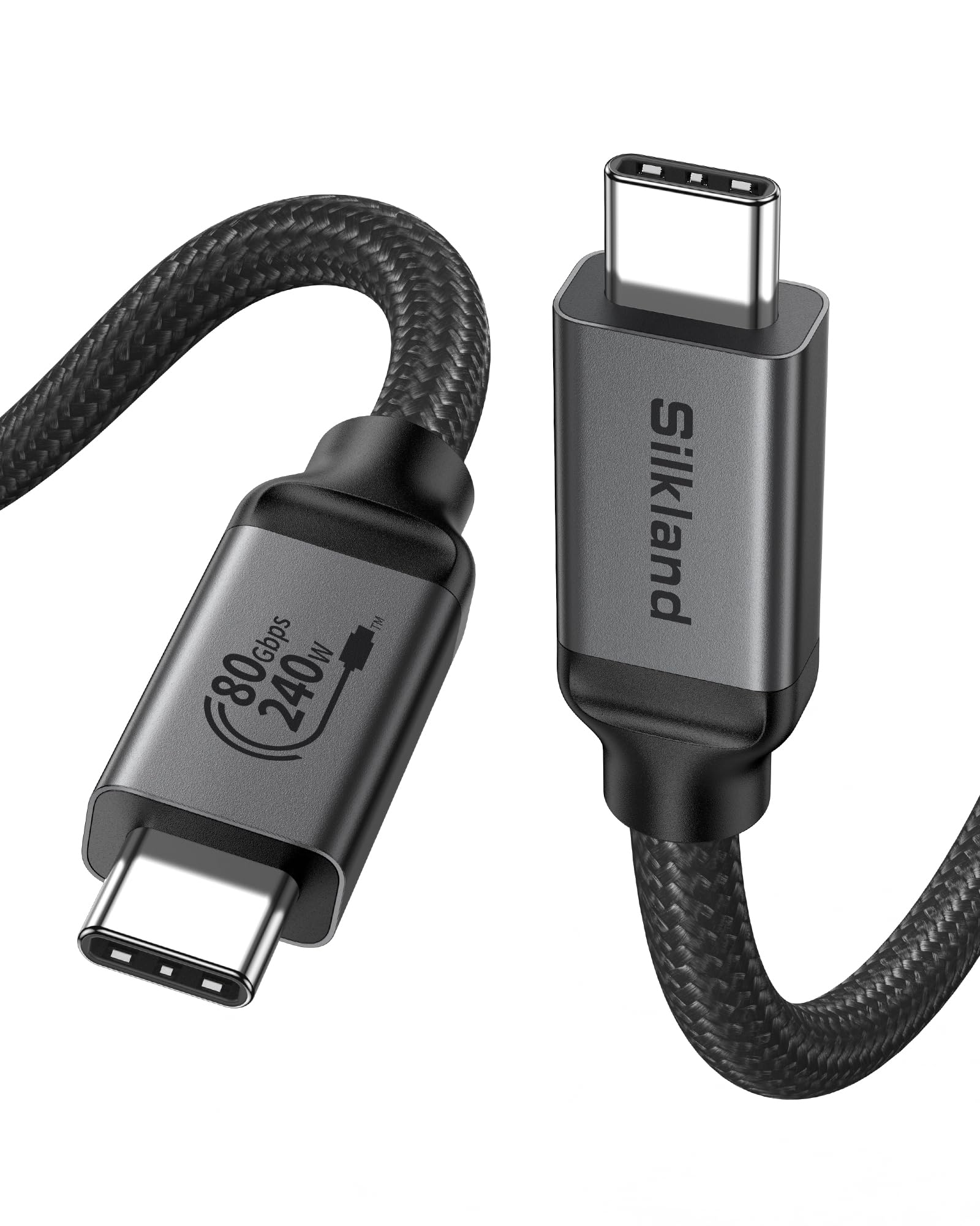 Photo 1 of Silkland 80Gbps USB 4 for Thunderbolt 5 Cable 10FT/3M, up to 120Gbps Bandwidth for Dual 8K, 240W PD 3.1 Charging, Braided USB C Video Cable Compatible Thunderbolt 4, MacBook, iPhone 17, SSD, Dock