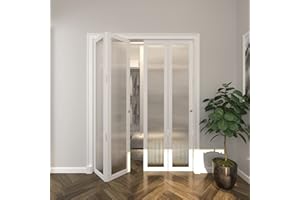 BARNER HOME Folding Door,Double Panel Bi-Fold Doors, Finished, Closet Doors with Hardware Kits for 60" (Double 30") x 80" Opening