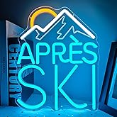 Apres Ski Neon Sign Ski Social Club Neon Sign for Wall Decor Dimmable Led Signs Neon Light Sign for Ski Party Bar Resort Light Up Sign for Skier Cafe Man Cave
