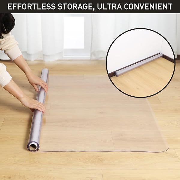 3’X20′ VINYL RUNNER RUG FOR HALLWAY, CLEAR WATERPROOF KITCHEN MAT FOR FLOOR, NON-SLIP PLASTIC FLOOR MAT FOR ENTRYWAY, EASY CLEAN DURABLE AREA MAT FOR BEDROOM, LAUNDRY ROOM