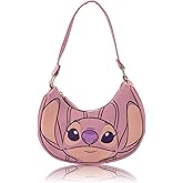 Disney Lilo and Stitch Hobo Handbag Purse for Girls | Disney Angel Crossbody Shoulder Bag with Adjustable Strap | Small PU Leather Toddler Purse, Everyday Tote or Travel Mini Bag Ages 3+