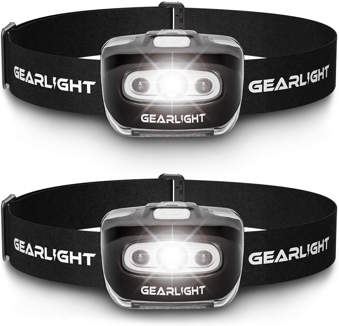 GearLight S1000 LED Tactical Flashlight with Holster [2 Pack] + GearLight S500 LED Headlamp [2 Pack] Bundle - - 