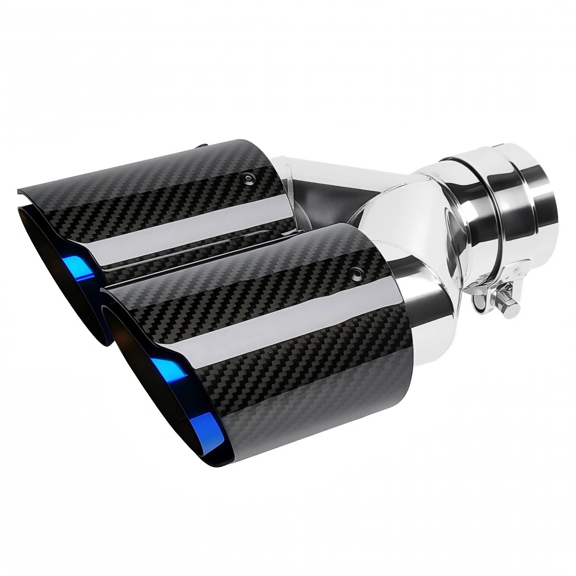 Photo 1 of Bielpord Carbon Fiber Exhaust Tips 2.5" Inlet to Dual 3.5" Outlet Tailpipe Fit for 61-63 mm Exhaust Pipe