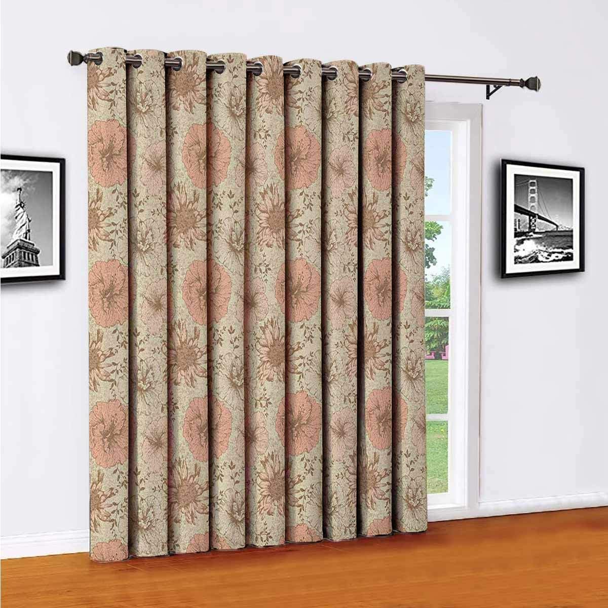 Toopeek - Cortina con aislamiento floral, estilo vintage, diseño de